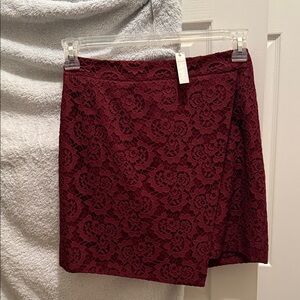 Madewell Burgundy Lace Mini Skirt